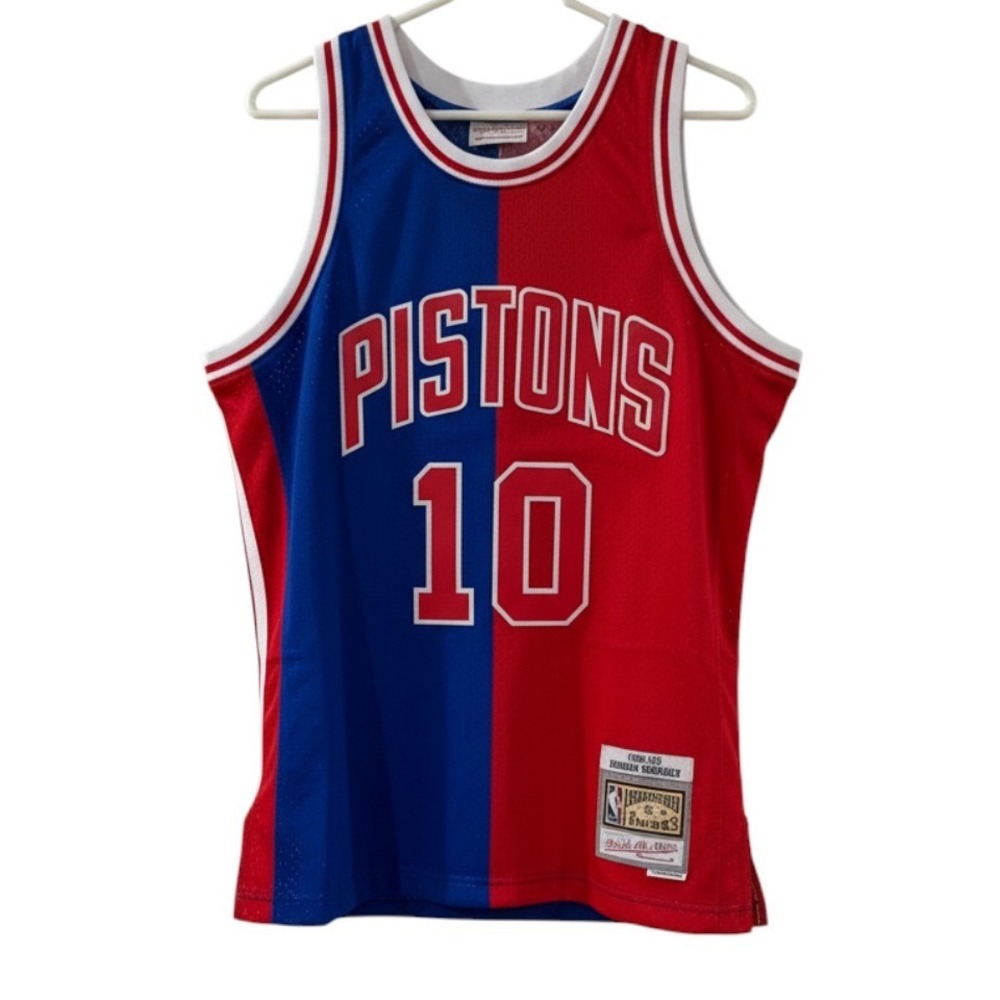 1988-89 Mitchell & Ness Mens Dennis Rodman Pistons Split Swingman Jersey Medium